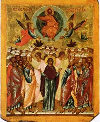 Ikone „Himmelfahrt“ (doppelseitige Ikone-Tafel)